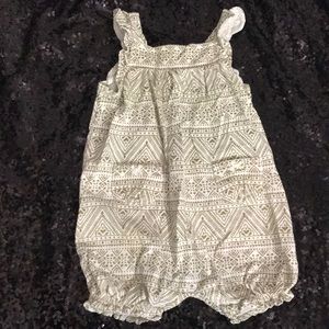 Tribal glittery gold baby girl Romper